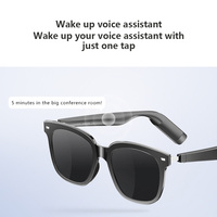 Lunettes Intelligentes Confortables UV400 Légères Noires avec Appel IA, Musique et Chargement Magnétique pour Cyclisme en Extérieur