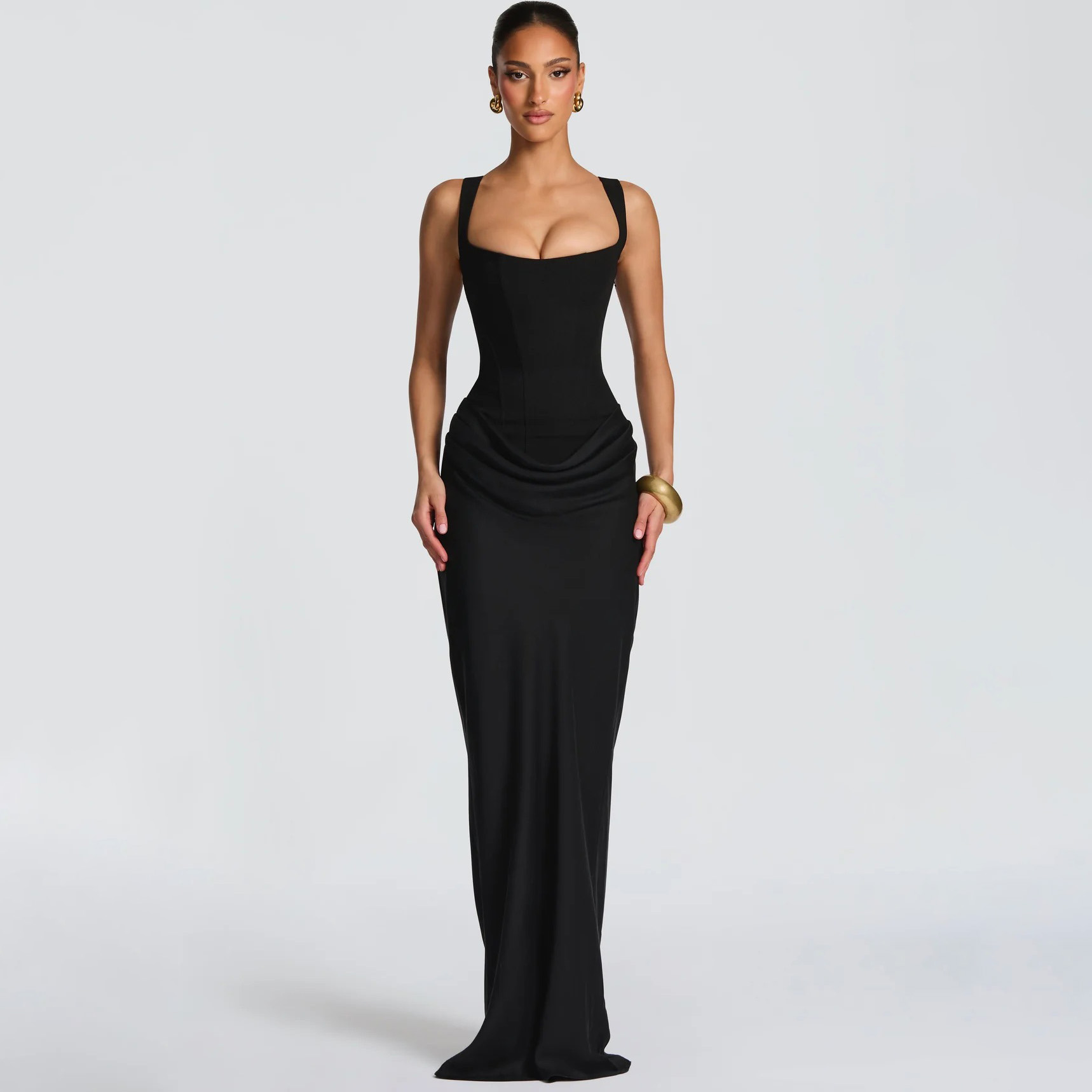 knee length dresses for ladies Sleeveless Knot Front Dress for Tall Women in Black M / Extra Tall / Black main image 0