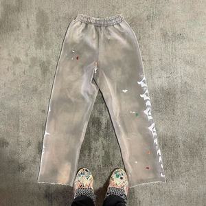 Pantalon de survêtement évasé pour homme en molleton de coton vierge, délavé à l'acide et décoloré par le soleil, avec logo brodé vintage personnalisé - Product Image 5