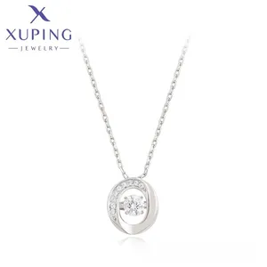 necklace-00081 xuping jewelry Hot sale classic design necklace platinum plated gold color elegant simple crystal women pendant