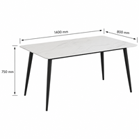 Ensemble de table à manger moderne avec plateau en céramique et structure en métal, meubles de salle à manger pour la maison, le restaurant, l'appartement