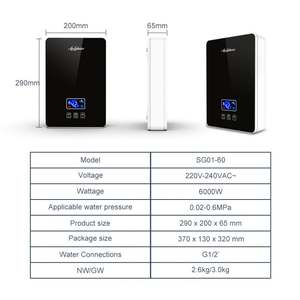 Calentador de agua de ducha caliente instantáneo comercial de ingeniería hotelera de 220V y 6000W, LED personalizable con soporte OEM para uso doméstico - Product Image 5
