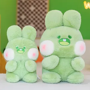 Commercio all'ingrosso personalizzato peluche verde Dudu coniglio Kawai simpatico coniglietto farcito peluche fidanzata e regalo per bambini