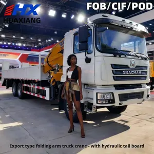 Harga Pabrik Shacman F3000 6/8x4 Truk Derek Teleskopik Terpasang di Truk Bak Datar/Terlipat 6/8/10/12/16 Ton dengan Tangga Belakang - Product Image 2