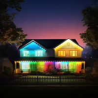 Lampu Dinding LED RGB Kontrol Cerdas Aplikasi Pintar Langsung dari Pabrik, Tahan Air IP67, Dapat Diisi Ulang, DIY, Sinkronisasi Musik Warna, Natal 15M