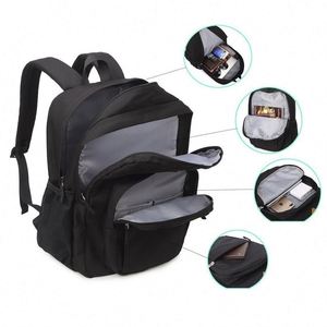 Custom Logo 26L <b>Black</b> Eco-Friendly Sports Laptop <b>Backpack</b> with Multi Compartments Waterproof Polyester and Laptop Sleeve - Product Image 5