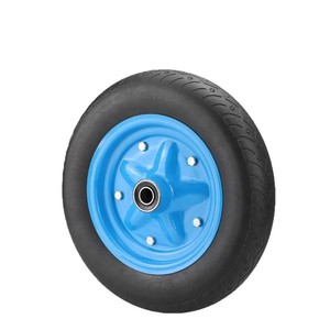 Rueda de caucho sólido de 14 pulgadas y 300-8 de grosor, azul, de funcionamiento silencioso, para ruedas de carretillas. - Product Image 2