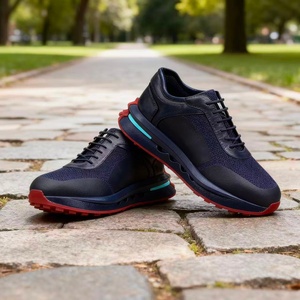 Sneakers à lacets pour hommes personnalisables - Tige en cuir véritable, semelle intermédiaire/doublure en peau de porc, semelle extérieure en caoutchouc |   Terracotta marine |   OEM/ODM - Product Image 4