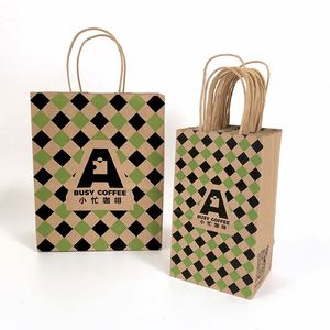 Bolsa de Papel Kraft Marrón Biodegradable y Reciclable para Café para Llevar, con Logotipo Personalizado, Impresión Offset para Champán - Product Image 6