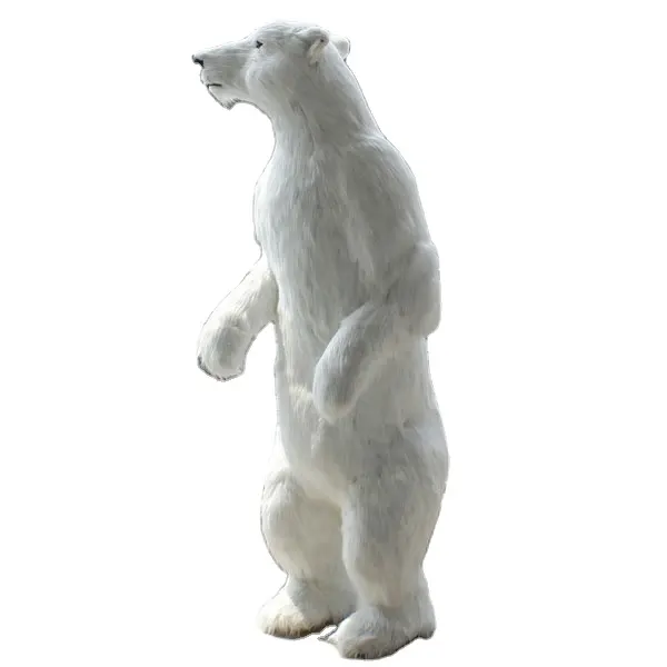 Peluche de animales simulados, decoración navideña, oso polar