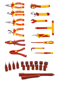 طقم أدوات كهربائية معزولة VDE 1000 فولت مكون من 35 قطعة مع مفكات ومقابض ومشابك وأدوات دقيقة للإصلاحات الكهربائية - Product Image 4