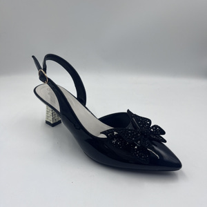 Sandali da Donna <span class=keywords><strong>con</strong></span> <span class=keywords><strong>Tacco</strong></span> Alto in Pelle Verniciata, Punta Affusolata, Strass, Farfalla, Slingback, <span class=keywords><strong>Tacco</strong></span> Grosso, <span class=keywords><strong>Scarpe</strong></span> da Festa OEM - Product Image 3