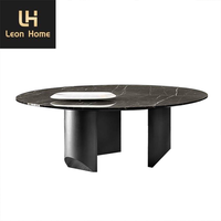 Ensembles de tables à manger rondes en marbre d'acier inoxydable italien ensemble de table à manger moderne de luxe de 6 chaises