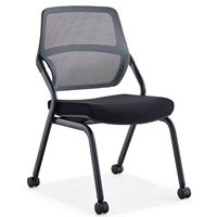 Chaise de visiteur ergonomique moderne en maille avec roulettes, chaise respirante pour salles de formation et de réunion, idéale pour les projets de bureau