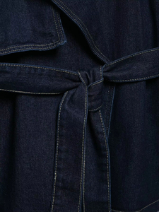 Cappotto <span class=keywords><strong>Trench</strong></span> in Denim Traspirante con Bottoni e Cintura per <span class=keywords><strong>Donna</strong></span> Primavera 2025 Design <span class=keywords><strong>Corto</strong></span> e Ampio Casual - Product Image 3