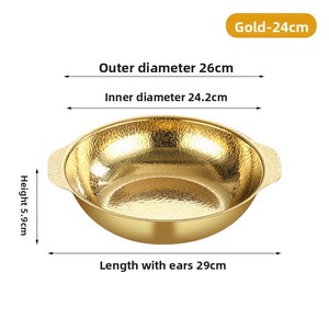 Olla para Mariscos Estilo Coreano de Acero Inoxidable 304 de Alta Calidad, Patrón de Copo de Nieve, <span class=keywords><strong>Sukiyaki</strong></span> Dorado, Cacerola Profunda de Fondo Plano - Product Image 6