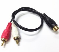 Câble audio-vidéo HITEC plaqué or YR-AV-4 1 RCA femelle vers 2 RCA mâles, compatible 100% OEM pour home cinéma