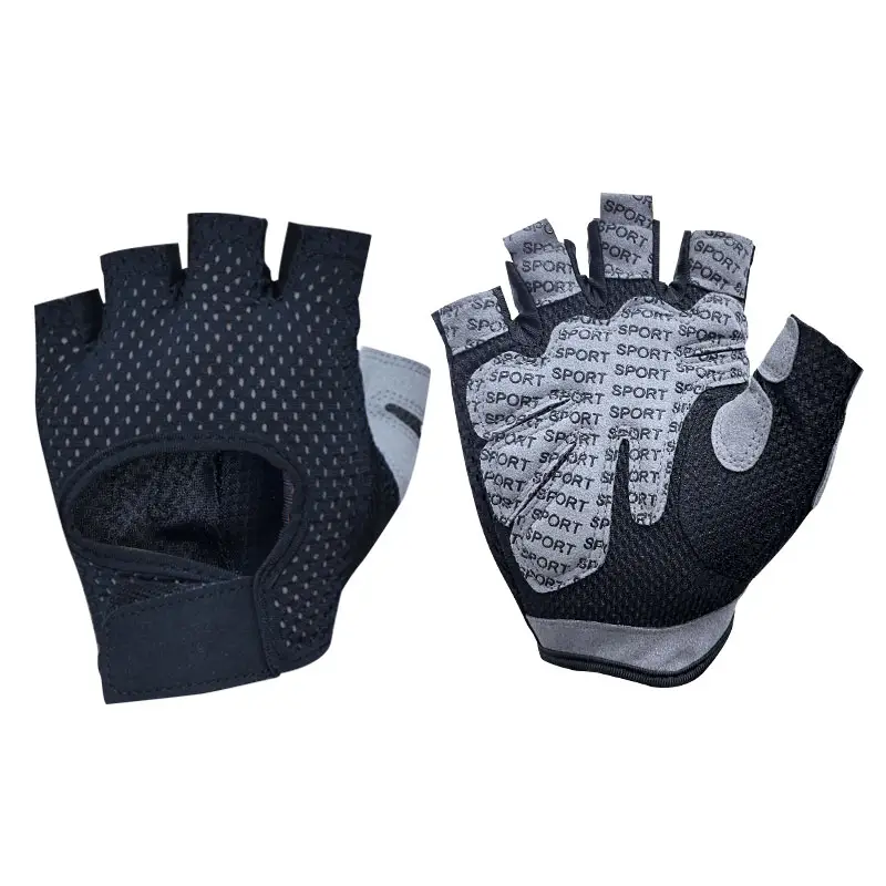 Sport Black Gym Gloves Men Weight Lifting Hand Gloves Workout Half Finger Sport Football Motorcycle Cycling Custom Logo