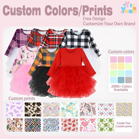 Robe Tutu à manches longues à carreaux Buffalo noir et blanc pour enfants, jupe en tulle multicouche blanche, robe décontractée pour petites filles pour les fêtes