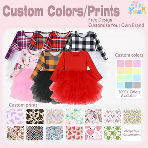 Robe Tutu à manches longues à carreaux Buffalo noir et blanc pour enfants, jupe en tulle multicouche blanche, robe décontractée pour petites filles pour les fêtes - Product Image 3