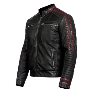 Chaqueta de Cuero Vacuno de Alta Calidad para Hombre, Resistente al Viento, con Cierre de Cremallera, para Motociclismo, Servicio OEM Disponible - Product Image 2
