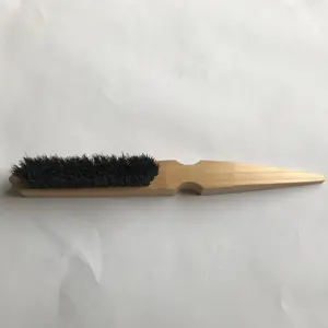 Natural Wood Long Handle Custom Private Label Magic Pure Boar Hair Edge Brush