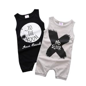 Don't Sleep Dark Kids Tales Casual Patrón sólido Kidsren's Vest Jumpsuit Summer Baby Crawling Suit Baby Jumpsuit - Product Image 2