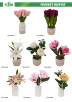 Tizen Offre Spéciale Artificielle Mini En Pot Fleur Artificielle Tulipe Fleurs Bonsaï pour La Décoration De La Maison Artificielle Rose Fleur En Pot