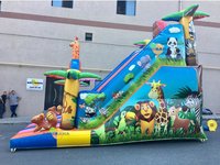 Équipement de terrain de jeu pour enfants Balorama de haute qualité Toboggan gonflable Couleur facultative personnalisée 6m X 4m X 5m Garantie de 2 ans