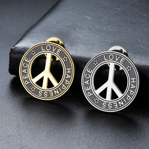 Broche symbole de l'amour et de la paix en acier inoxydable, épingle à revers pour femme et homme, accessoires de bijoux cadeau pour le pacifisme et la lutte contre la guerre - Product Image 6
