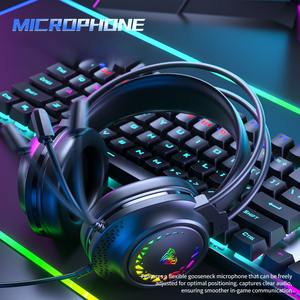 Auriculares Aula S611 con Sonido Envolvente, Auriculares Ligeros con Cable, Auriculares para Juegos RGB con Micrófono para <span class=keywords><strong>PC</strong></span>/PLAYSTATION/SWITCH - Product Image 5