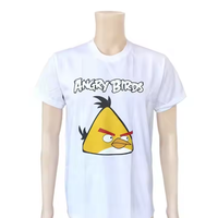 Vente en gros de publicité promotionnelle 95% coton 5% Spandex T-shirts imprimés par sublimation personnalisés blancs en vrac