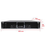 Amplificador de Potencia Profesional Clase AB 200W*2 para KTV, Diseño Metálico Moderno para Interiores/Exteriores, Aarhus LY-2200, >100dB SNR, <0.05% THD, 4-8 Canales, de Fábrica