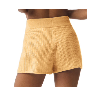 Short en tricot gaufré à taille haute pour femmes, léger et respirant à prix compétitif Short actif ultra-doux - Product Image 5
