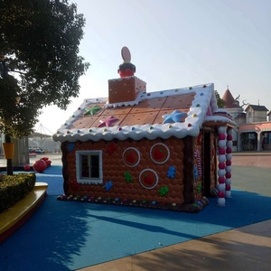 Outdoor <strong>Christmas</strong> <strong>Village</strong> <strong>Large</strong> Giant <strong>Christmas</strong> Decoration Waterproof Fiberglass Gingerbread House Park Plaza Festive Scene - Product Image 4