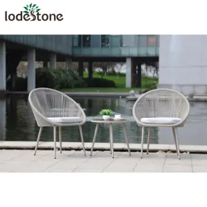 Modern popular home patio dining table and chair set rope outdoor furniture bistro set