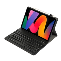 A0N9 Clavier de tablette PC pour Xiaomi Redmi Pad SE 11 pouces Texture en peau d'agneau Ultra-mince détachable clavier sans fil étui en cuir
