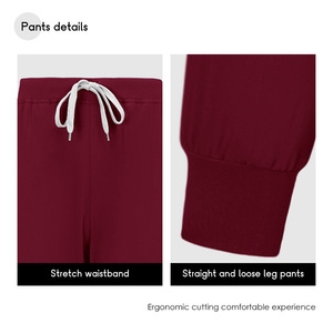 Unisex Scrub Set Short Sleeve V Neck Top Pants Moisture Wicking Knitted Stretchy Dental Clinic Uniform - Product Image 4