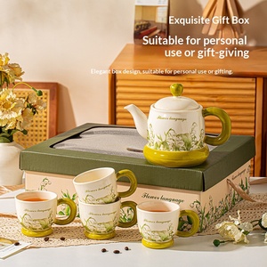 Chinese Ceramic <b>Tea</b> Set Gift <b>Box</b> High Aesthetic Teapot Home Brewing Tray Cup Souvenir Gift Set - Product Image 2