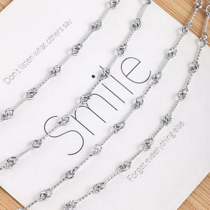 Chaîne de collier marin en acier inoxydable vintage <span class=keywords><strong>à</strong></span> coupe <span class=keywords><strong>diamant</strong></span> plate, capuchons de perles pour la fabrication de bijoux, bracelet, cheville, accessoire en vrac - Product Image 5