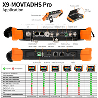 Monitor CCTV Rsrteng X9-MOVTADHS Pro de 8 Pulgadas, Probador de Cámaras IP 8K, Cable Hi-POE, TVI, CVI, AHD, DMM, TDR, OPM, Herramientas de Red WiFi