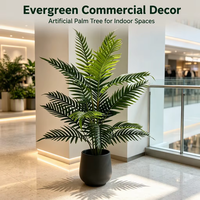 Palmier artificiel durable de 120 cm, feuilles de palmier artificielles, plante artificielle, faux bonsaï pour la décoration de hall d'hôtel, centre commercial, usage commercial