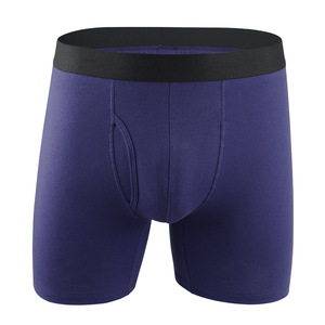 Alta qualità <span class=keywords><strong>uomo</strong></span> classico cotone solido slip <span class=keywords><strong>boxer</strong></span> Shorts Open Fly Pouch intimo <span class=keywords><strong>uomo</strong></span> - Product Image 4