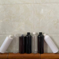 Bouteille de shampoing et d'après-shampoing Hengjian 400 ml en plastique blanc transparent ambré noir avec bouchon à vis