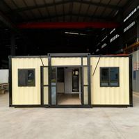 Maison conteneur préfabriquée moderne extensible prête à être expédiée, maison mobile pliable à ailes déployables à vendre