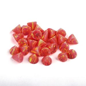 Vendita calda 98 colori pietra opale cono sintetico per Piercing gioielli per 3mm 4mm 5mm retro piatto laboratorio creato cono opale perline - Product Image 6