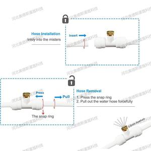 Kit de refroidissement par pulvérisation basse pression avec tuyau PVC de 80 pieds pour système de brumisation fine en extérieur, patio, jardin, balcon - Product Image 2