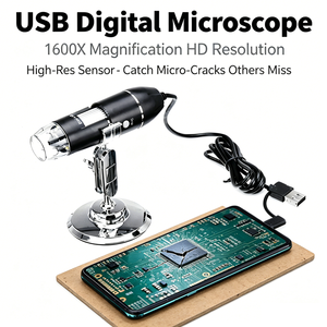 ชุดกล้องจุลทรรศน์ USB 1600X พร้อมสาย Type-C สำหรับงาน DIY อุปกรณ์อิเล็กทรอนิกส์ และเครื่องมือซ่อมบำรุงเครื่องใช้ไฟฟ้าภายในบ้าน - Product Image 1