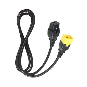 Factory Iec-60320 Cord 3 Meter Iec-C19 Iec-C20 Right Ac Kema Iec Connector Power Cable Lock c19 to c20