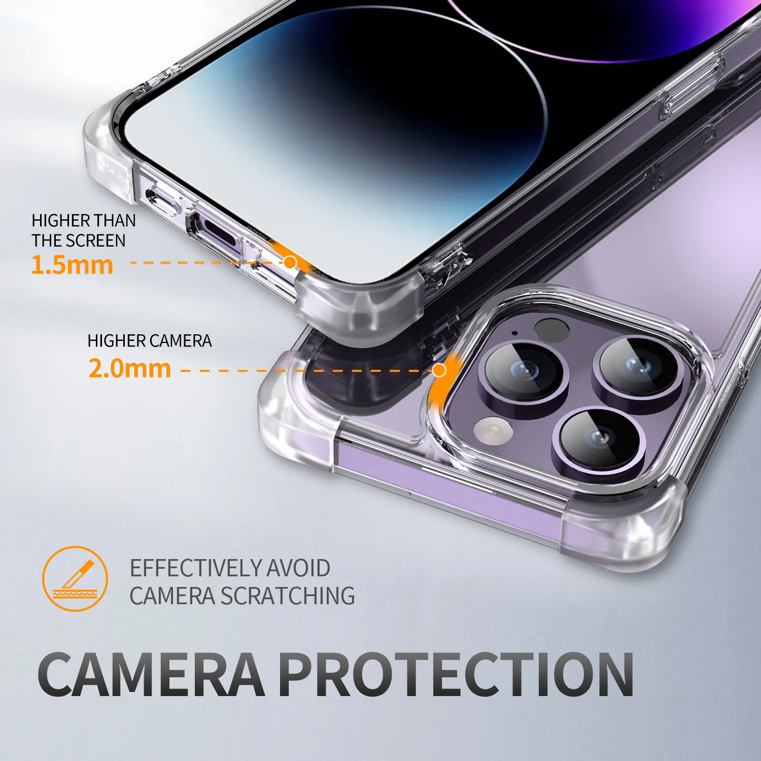 Shockproof TPU Transparent Mobile Cell Phone Case Clear Phone Accessories For IPhone 14 13 12 Pro Max